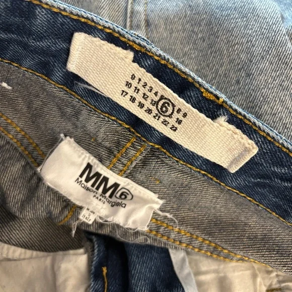 ❤️ Maison Margiela Women's Flared Jeans Distressed Blue Denim 29 - Picture 4 of 12